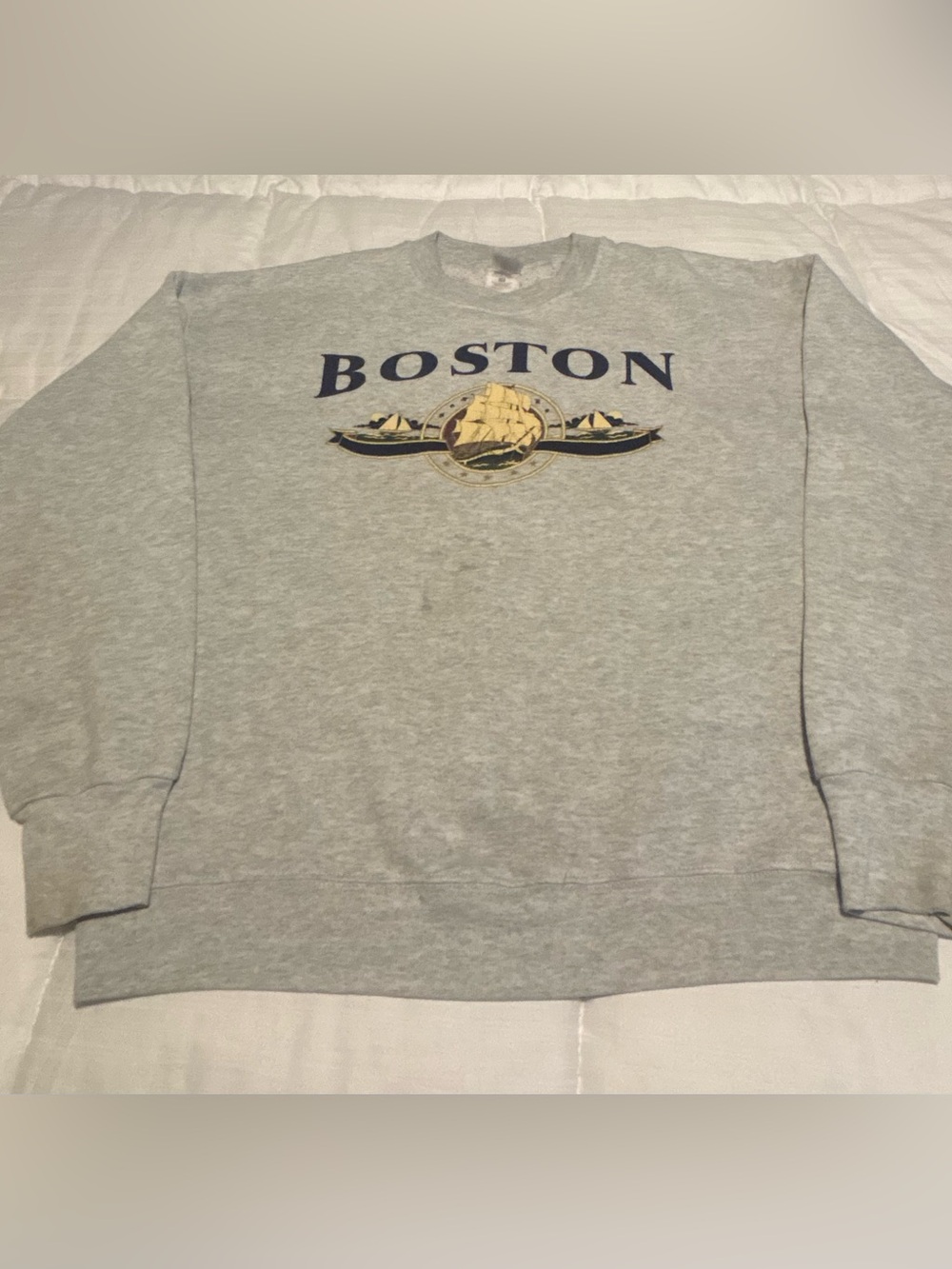 Vintage Boston Destination Travel Crewneck Sweatshirt Size Large